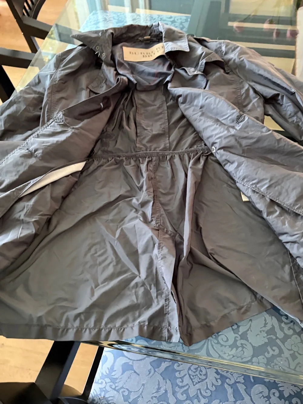 Burberry Women's Double-Breasted Trench Coat in Charcoal Gray - Picture 8 of 8
